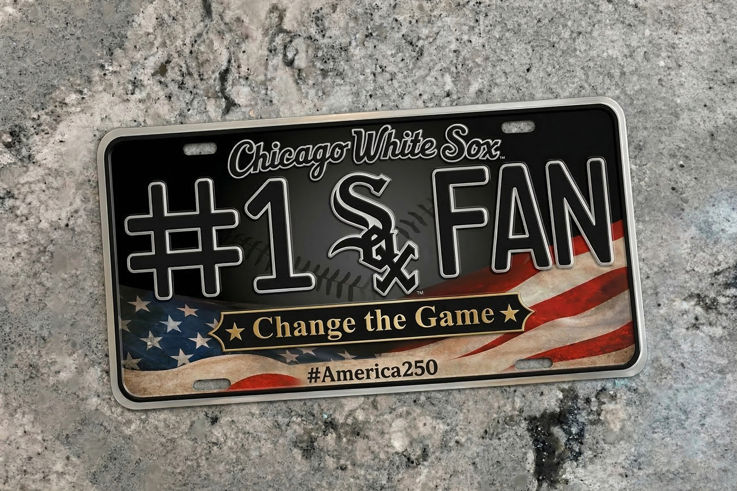 Baseball Car Plate Team Logo Fan America 250 Premium Car Plate