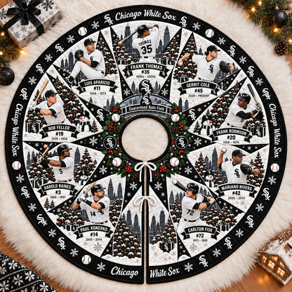 All Baseball Teams Vintage Players & Stadium Holiday Quilt Christmas Skirt Tree for Baseball Fans - 5To9Vibe
