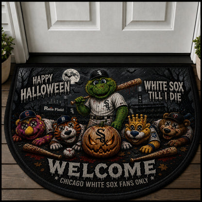 Baseball Halloween All Teams Custom Quilted Print Premium Welcome Mat – Personalized Baseball Doormat