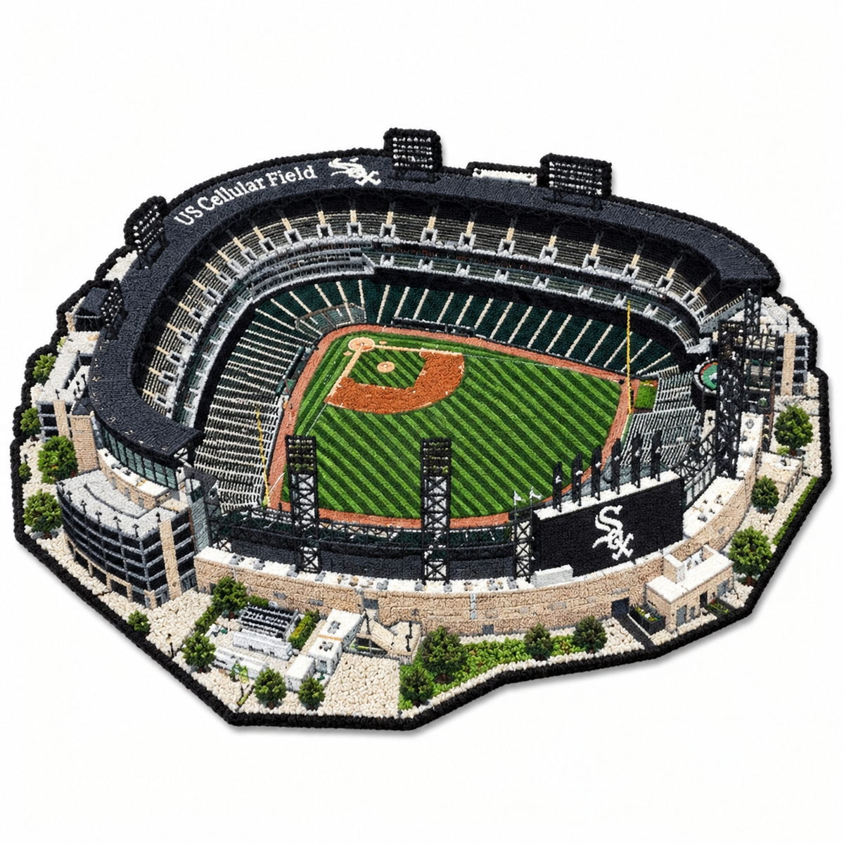All Baseball Teams Stadium Baseball Fan Custom Quilted Print Premium Welcome Mat Washable Black Border – Personalized Baseball Doormat