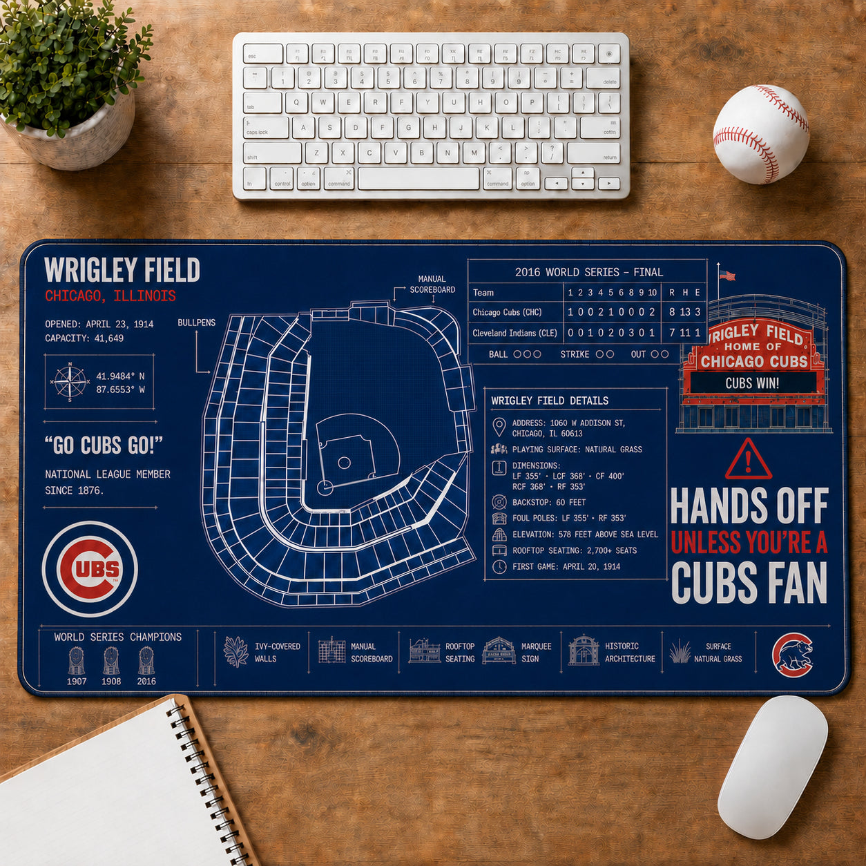 All Baseball Legendary Stadiums Masterplan Desk Mat Mouse Pad Plus Size - 5to9vibe