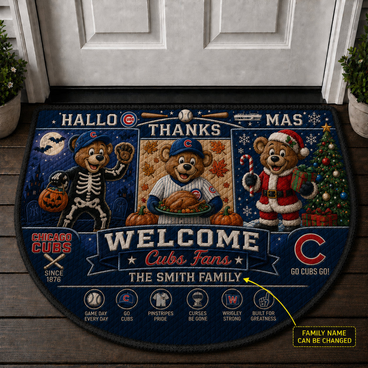 Alfombra personalizada de bienvenida premium de equipo de la MLB – Felpudo de béisbol personalizado