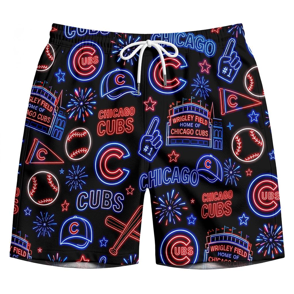 All Baseball Teams Neon Pattern Vibe Summer Party Button-Up Unisex Hawaiian Shirt For Men and Women