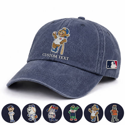 Mascots Baseball Cap All Teams Embroidered Logo Premium Wash Cap