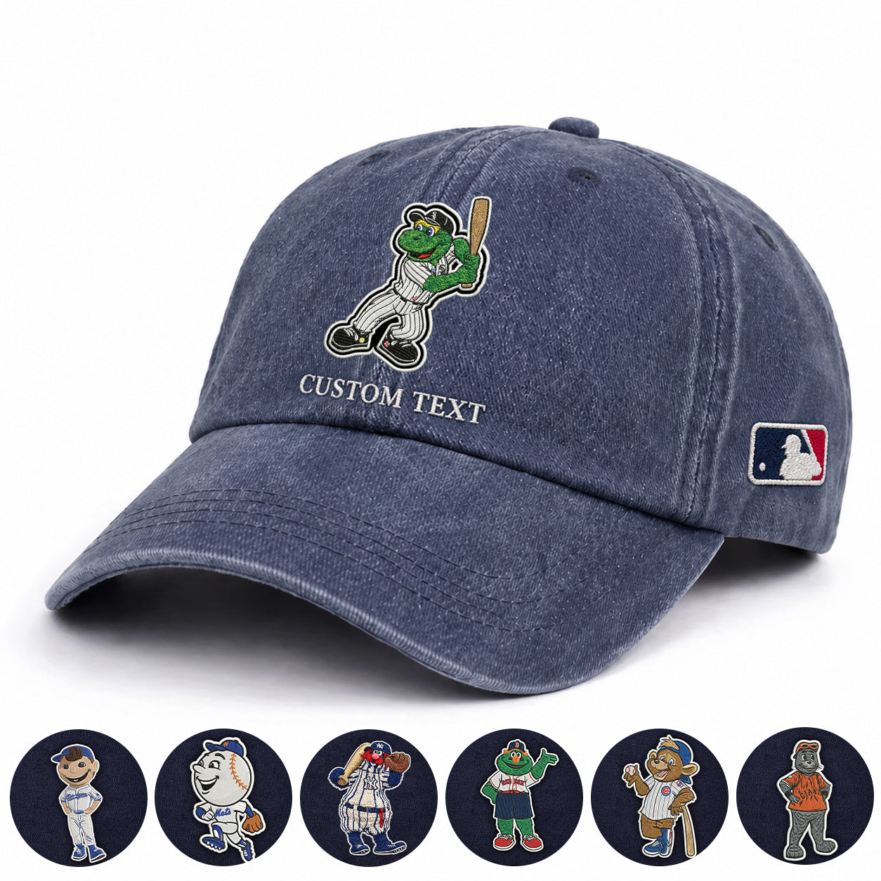 Mascots Baseball Cap All Teams Embroidered Logo Premium Wash Cap