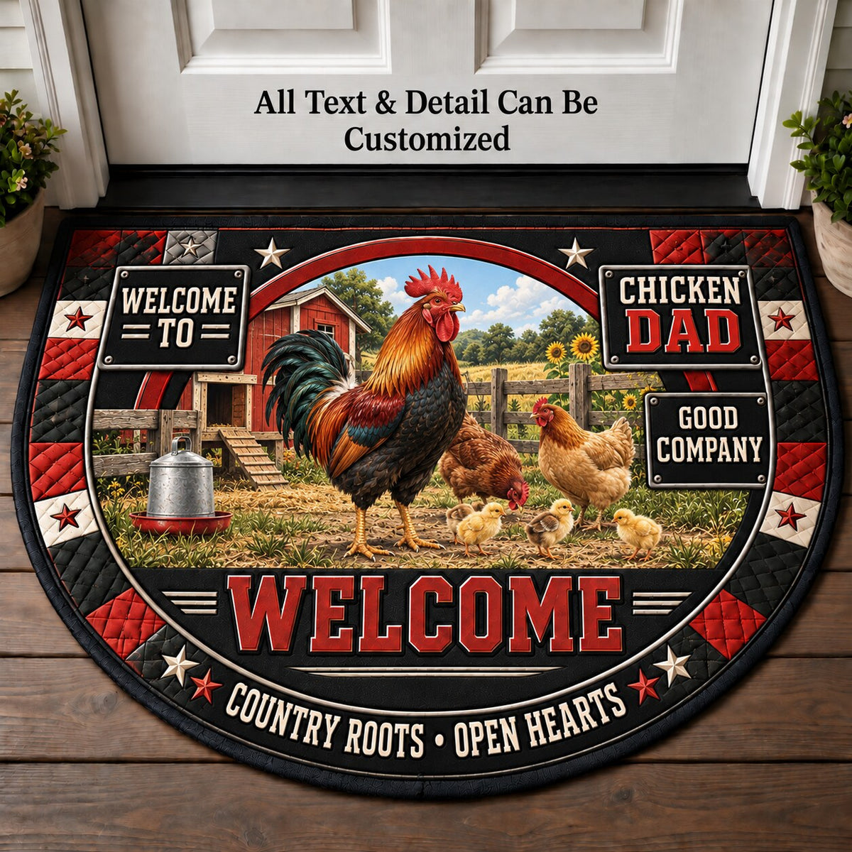 Chicken Dad Personalized Half Round Mat | 5To9Vibe