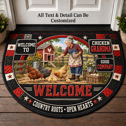 Chicken Grandma Personalized Half Round Mat | 5To9Vibe