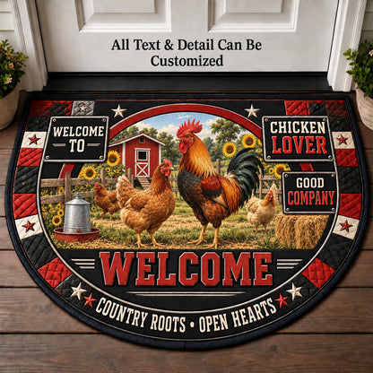 Chicken Lover Personalized Half Round Mat | 5To9Vibe