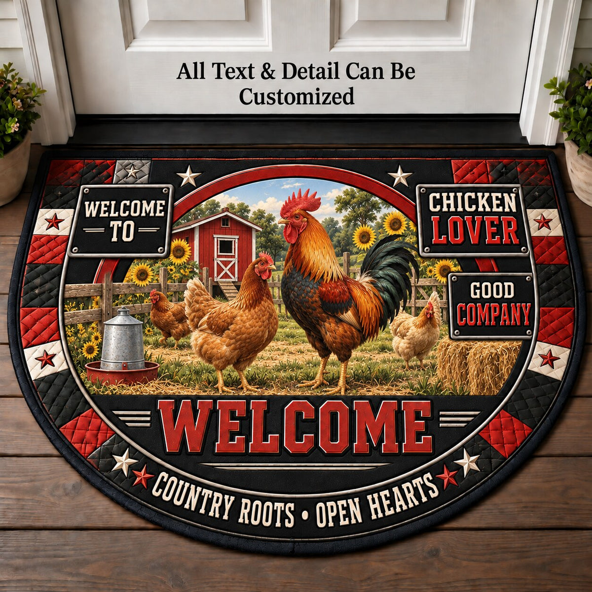 Chicken Lover Personalized Half Round Mat | 5To9Vibe