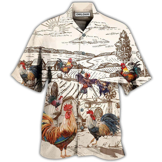 Hawaiian Shirt / Adults / S Chicken Awesome Farmer Roosters - Hawaiian Shirt 