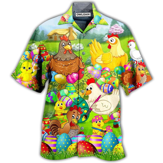 Hawaiian Shirt / Adults / S Chicken Easter Eggs So Cute - Hawaiian Shirt 