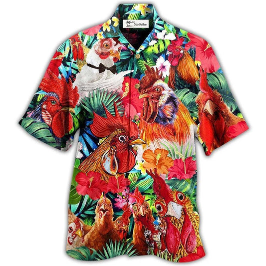 Hawaiian Shirt / Adults / S Chicken Loves Summer Tropical Style - Hawaiian Shirt 