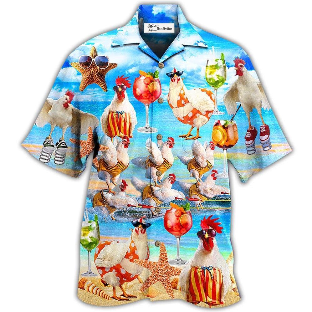 Hawaiian Shirt / Adults / S Chicken On The Beach Love Summer - Hawaiian Shirt 