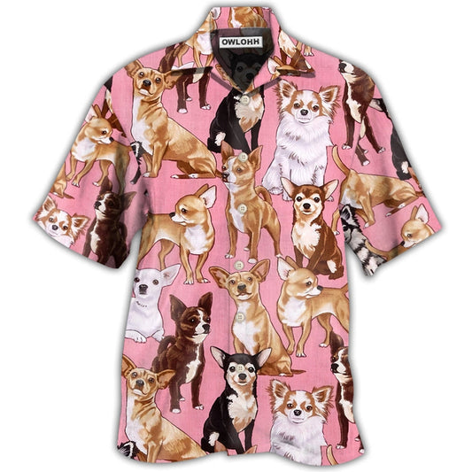 Hawaiian Shirt / Adults / S Chihuahua Dog Basic Pink - Hawaiian Shirt 