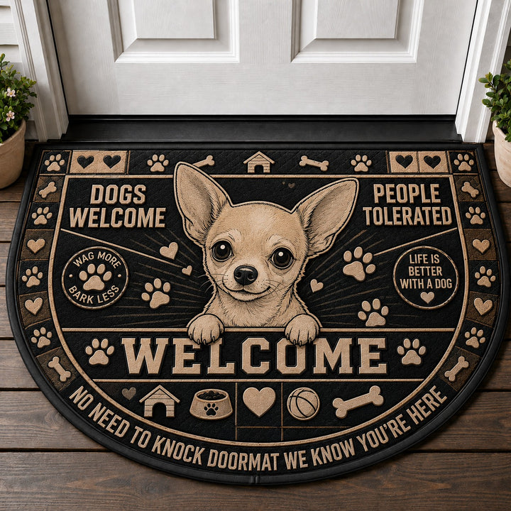Chihuahua Dog Breed Lover Quilted Print Premium Welcome Mat – Personalized Doormat