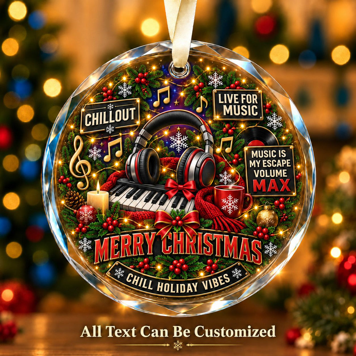 Chillout Personalized Glass Ornament | 5To9Vibe