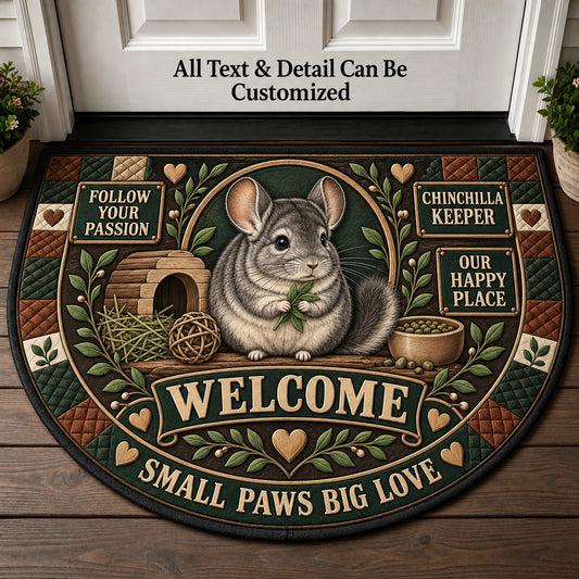 Chinchilla Keeper Personalized Half Round Mat | 5To9Vibe
