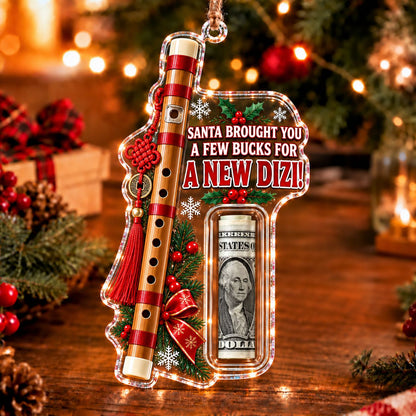 Chinese Dizi Christmas money holder ornament