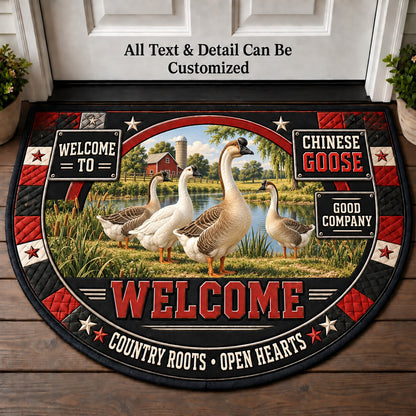 Chinese Goose Personalized Half Round Mat | 5To9Vibe