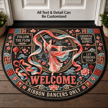 Chinese Ribbon Dance Personalized Half Round Mat | 5To9Vibe