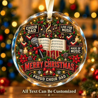 Choir Dad Personalized Glass Ornament | 5To9Vibe