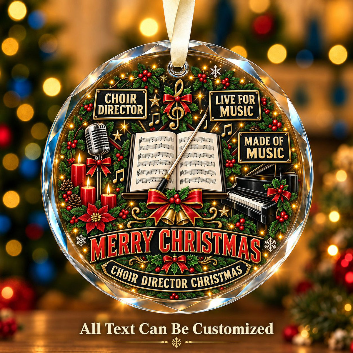 Choir Director Personalized Glass Ornament | 5To9Vibe