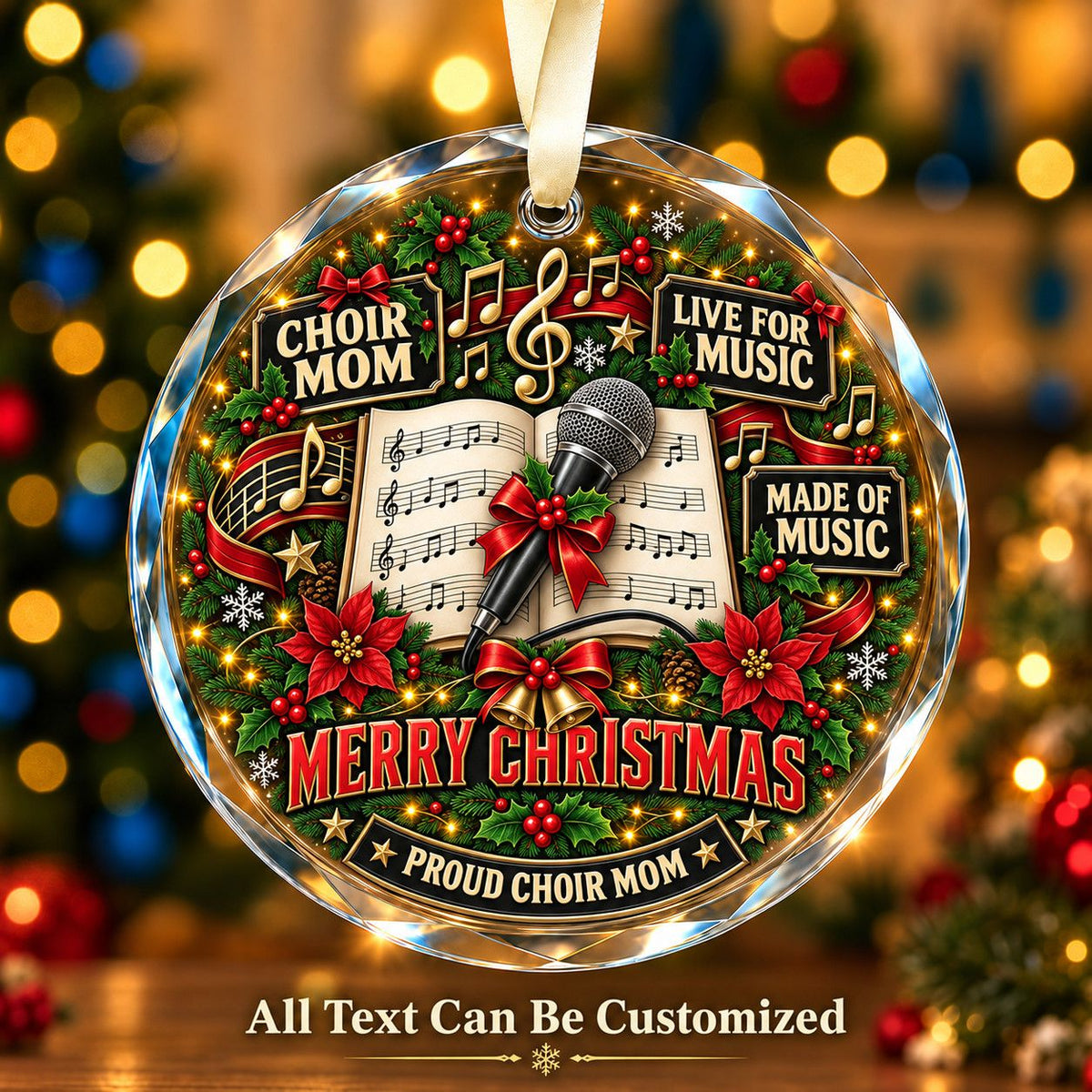 Choir Mom Personalized Glass Ornament | 5To9Vibe