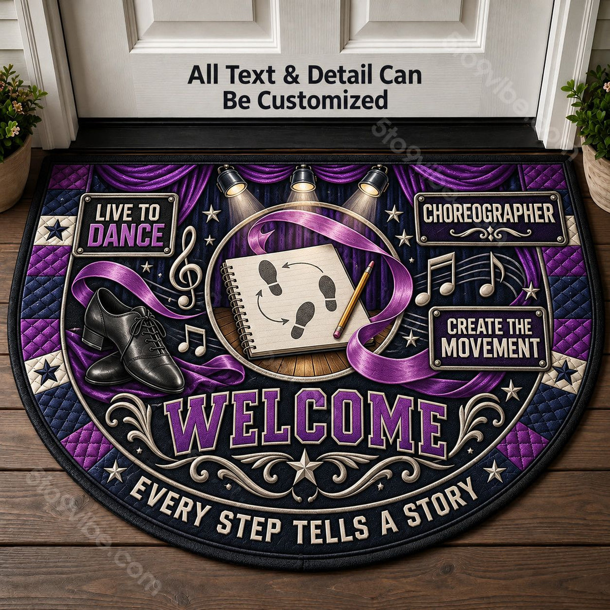Choreographer Personalized Half Round Mat | 5To9Vibe