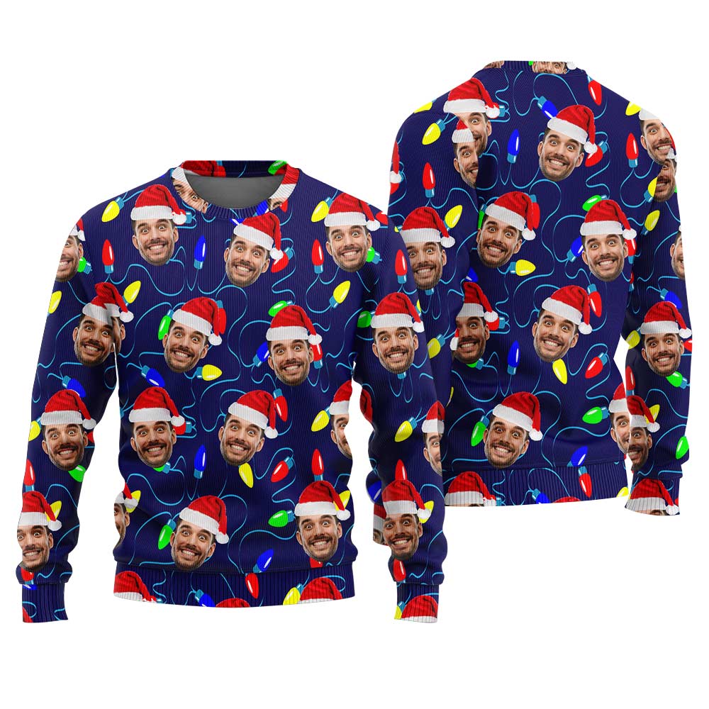 Christmas Bulbs Custom Face Ugly Christmas Sweater