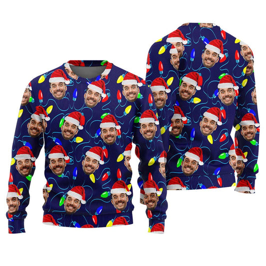 Christmas Bulbs Custom Face Ugly Christmas Sweater