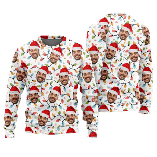 Christmas Bulbs Custom Face Ugly Sweater