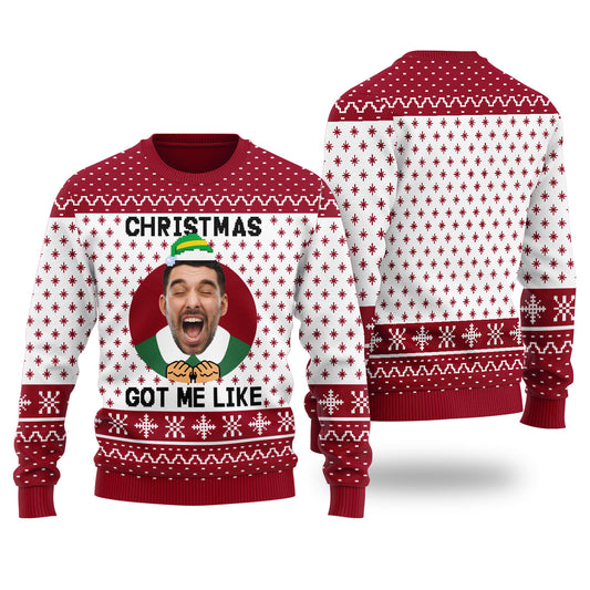 Christmas Got Me Like Funny Christmas Sweater Cardinal Red - Funny Ugly Christmas Sweater