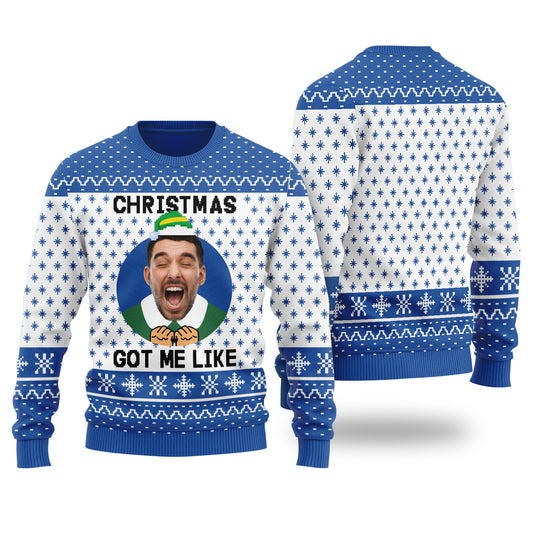 Christmas Got Me Like Funny Christmas Sweater Royal - Funny Ugly Christmas Sweater