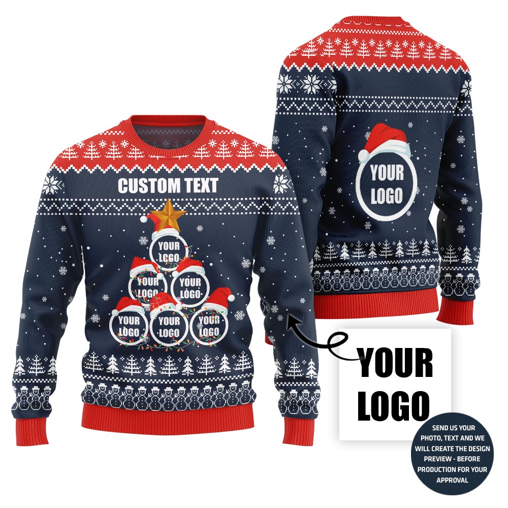 Christmas Tree Custom Logo Ugly Sweater