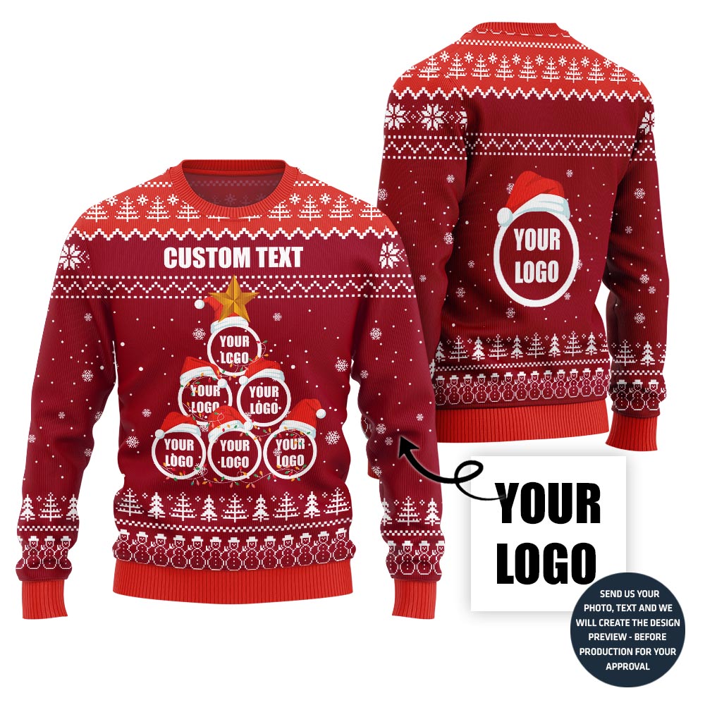 Christmas Tree Custom Logo Ugly Sweater