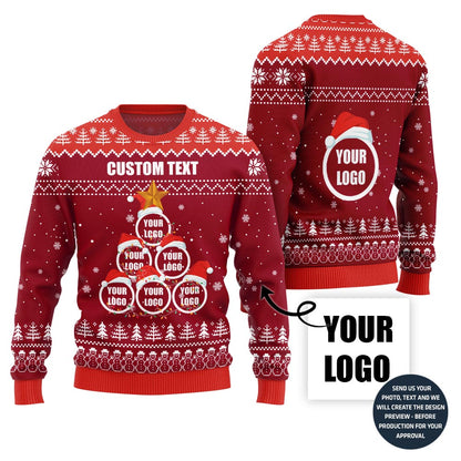 Christmas Tree Custom Logo Ugly Sweater
