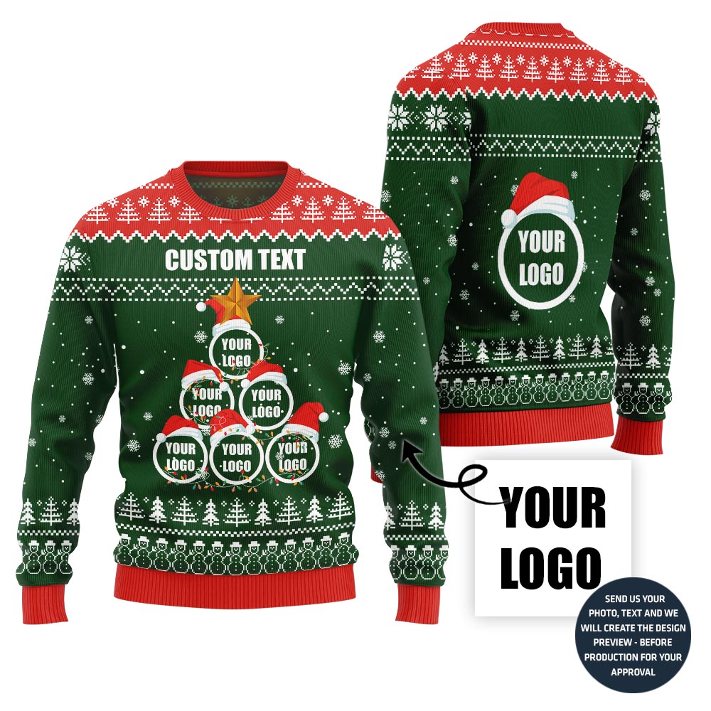 Christmas Tree Custom Logo Ugly Sweater