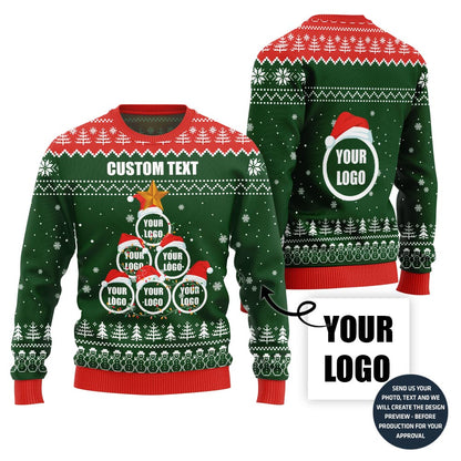 Christmas Tree Custom Logo Ugly Sweater