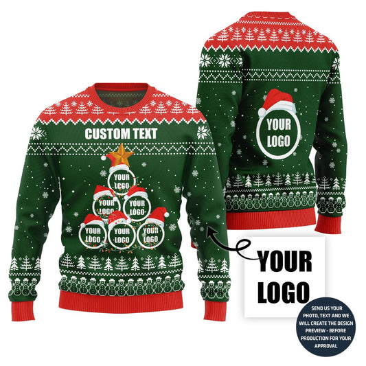 Christmas Tree Custom Logo Ugly Sweater