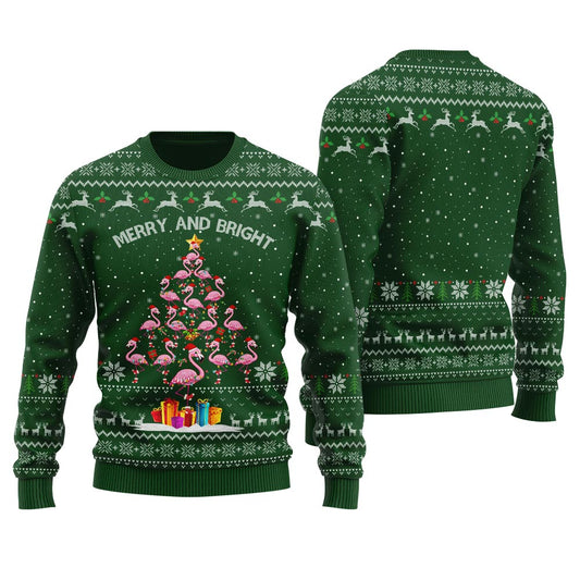 Christmas Tree Flamingo Ugly Sweater