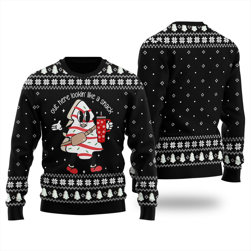 Christmas Tree Snack Cake Christmas Sweater Men