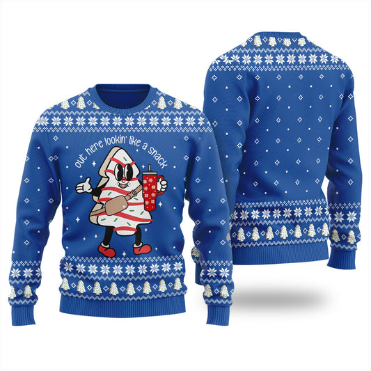 Christmas Tree Snack Cake Christmas Sweater Men