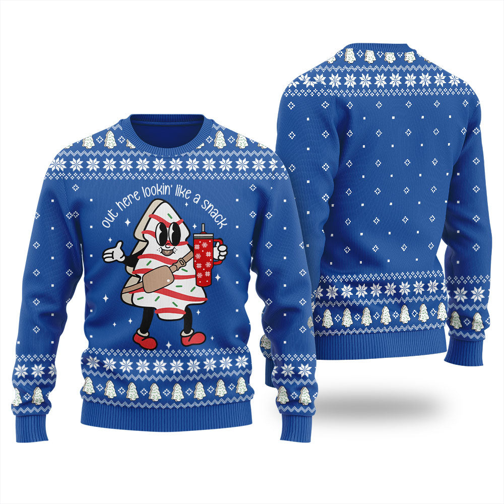 Christmas Tree Snack Christmas Ugly Sweater Women's