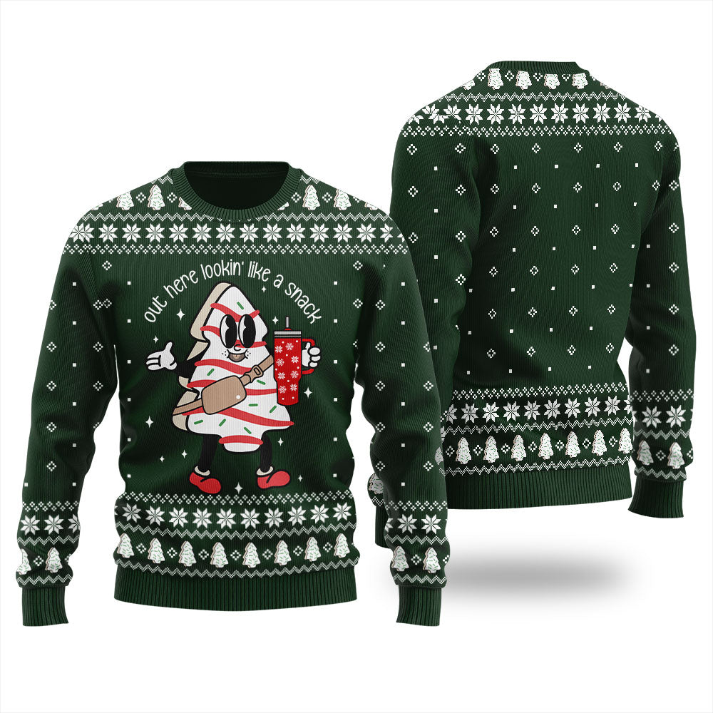 Christmas Tree Snack Christmas Ugly Sweater Women's
