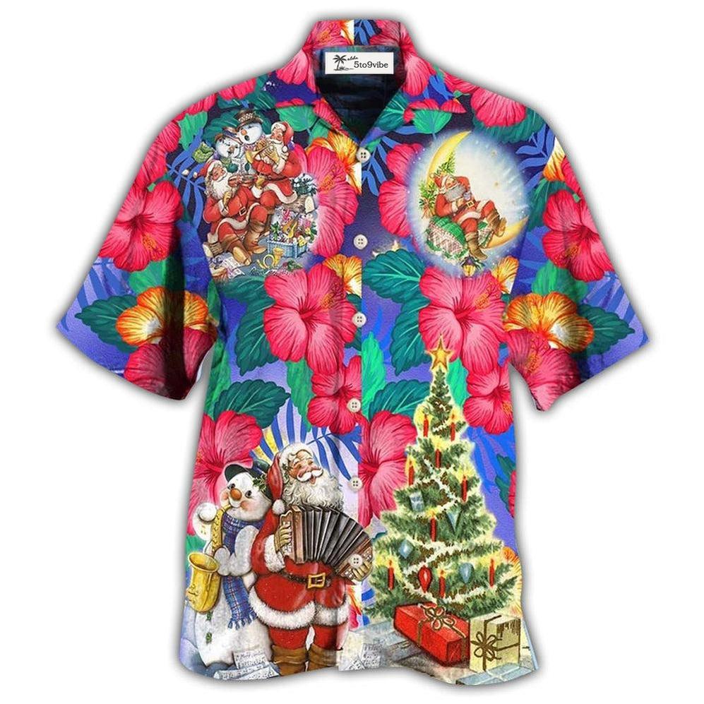 Hawaiian Shirt / Adults / S Christmas Flowers Tropical Santa Claus - Hawaiian Shirt 