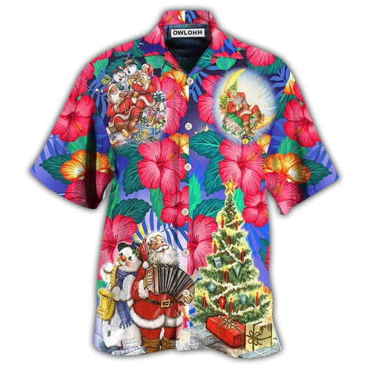 Hawaiian Shirt / Adults / S Christmas Flowers Tropical Santa Claus - Hawaiian Shirt 