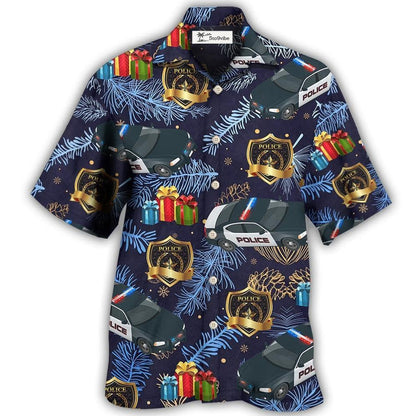 Hawaiian Shirt / Adults / S Christmas Police Pattern Merry Christmas - Hawaiian Shirt 