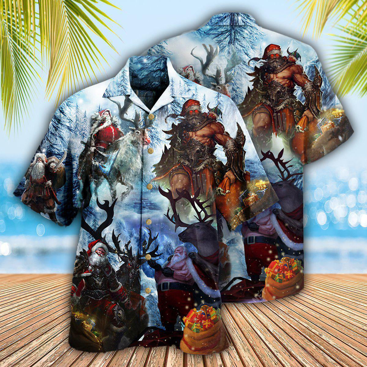 Christmas Stay Cool Santa Claus Reindeer - Hawaiian Shirt 