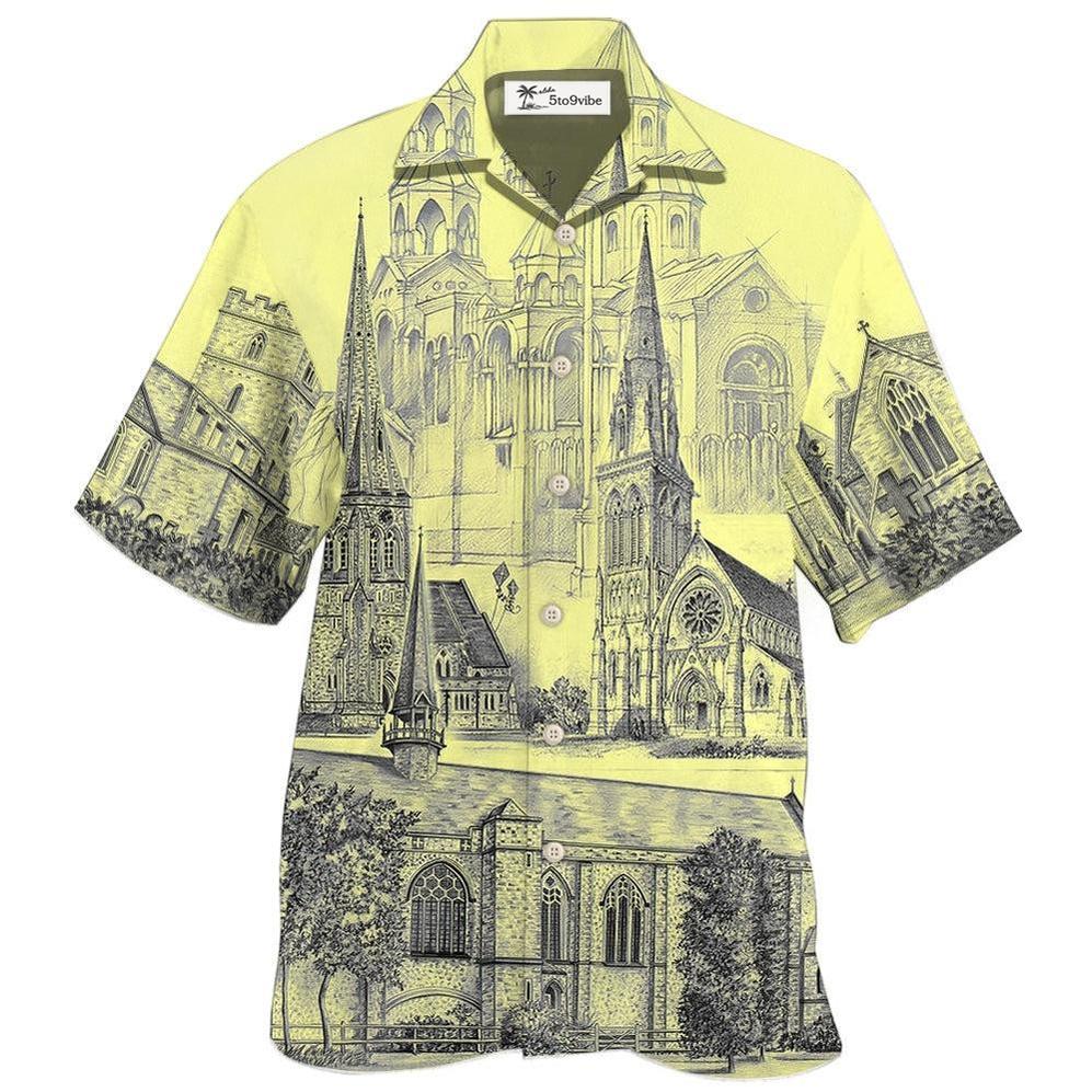 Hawaiian Shirt / Adults / S Church With Grey Vintage Style - Hawaiian Shirt 