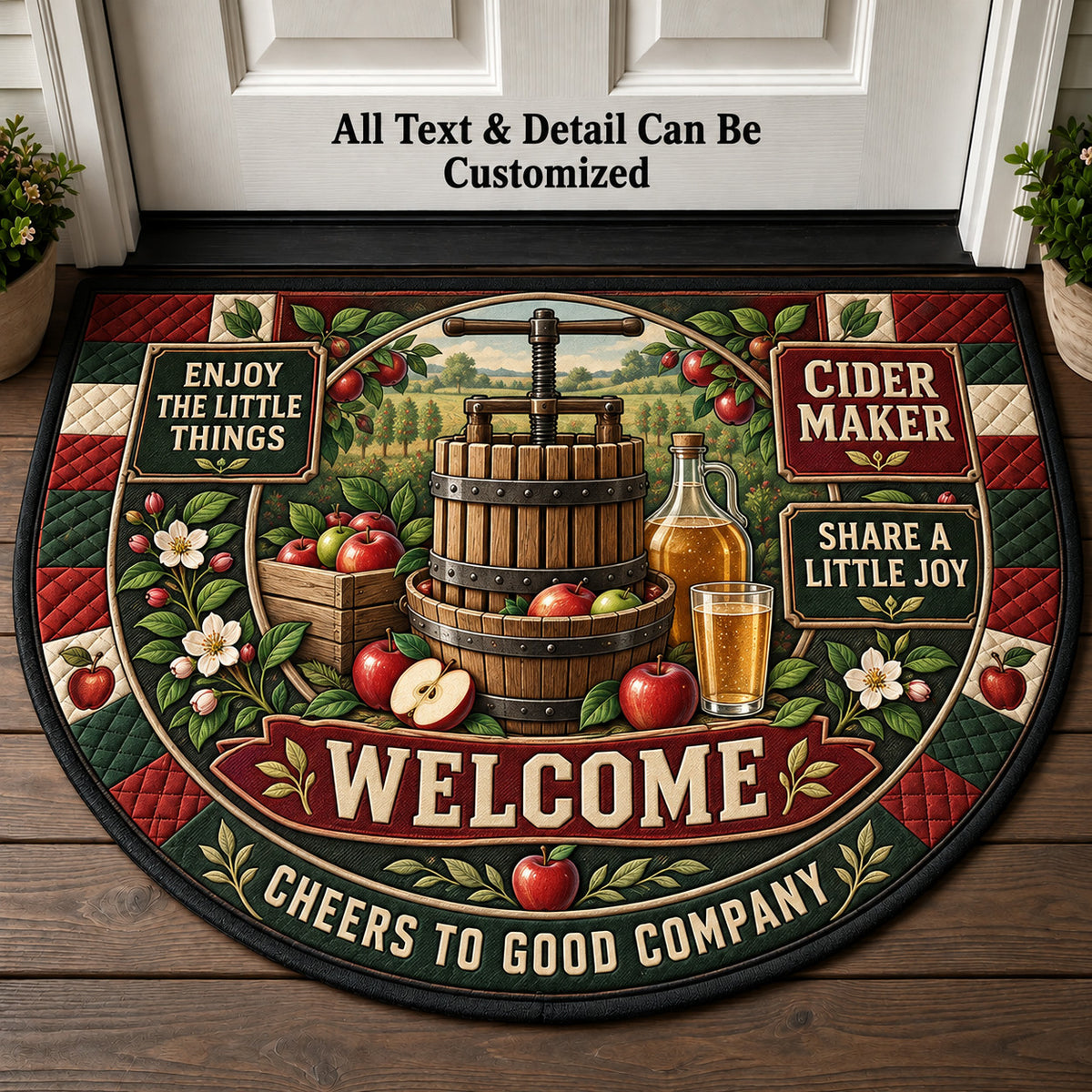 Cider Maker Personalized Half Round Mat | 5To9Vibe
